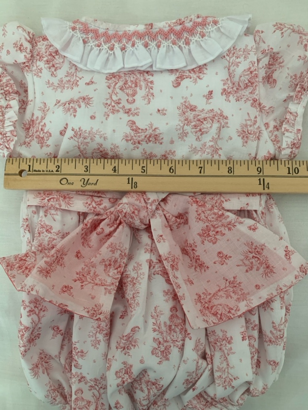 NWT Pepa London Audrey Smocked Toile Romper Pink 18M - Picture 5 of 12
